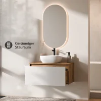 Ensemble de meubles de salle de bains ARISA en blanc -...