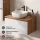 Ensemble de meubles de salle de bains ARISA en blanc - Avec miroir à LED et lavabo à poser en céramique blanche de 42 cm