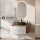 Ensemble de meubles de salle de bains ARISA en blanc - Avec miroir à LED et vasque en céramique noire de 55 cm