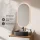 Ensemble de meubles de salle de bains ARISA en blanc - Avec miroir à LED et vasque en céramique noire de 55 cm