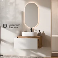 Ensemble de meubles de salle de bains ARISA en blanc -...