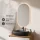 Ensemble de meubles de salle de bains ARISA en blanc - Avec miroir à LED et lavabo à poser en céramique noire de 60 cm