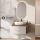 Ensemble de meubles de salle de bains ARISA en blanc - Avec miroir à LED et vasque à poser en céramique blanche de 60 cm