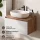 Ensemble de meubles de salle de bains ARISA en blanc - Avec miroir à LED et vasque à poser en céramique blanche de 60 cm