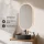 ARISA Bathroom Furniture Set in White Ribbed - With LED Mirror and Black Ceramic Countertop Sink (55 cm)