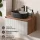 ARISA Bathroom Furniture Set in White Ribbed - With LED Mirror and Black Ceramic Countertop Sink (55 cm)