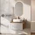 ARISA Bathroom Furniture Set in White Ribbed - With LED Mirror and White Ceramic Countertop Sink (55 cm)
