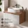 ARISA Bathroom Furniture Set in White Ribbed - With LED Mirror and White Ceramic Countertop Sink (55 cm)