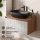 ARISA Bathroom Furniture Set in White Ribbed - With LED Mirror and Black Ceramic Countertop Sink (60 cm)