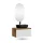 ARISA Bathroom Furniture Set in White Ribbed - With LED Mirror and Black Ceramic Countertop Sink (60 cm)