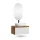 ARISA Bathroom Furniture Set in White Ribbed - With LED Mirror and White Ceramic Countertop Sink (60 cm)