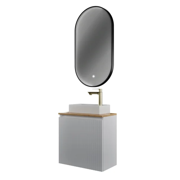 Badmöbel Set Waschtisch 55 cm mit GLORA LED Spiegel