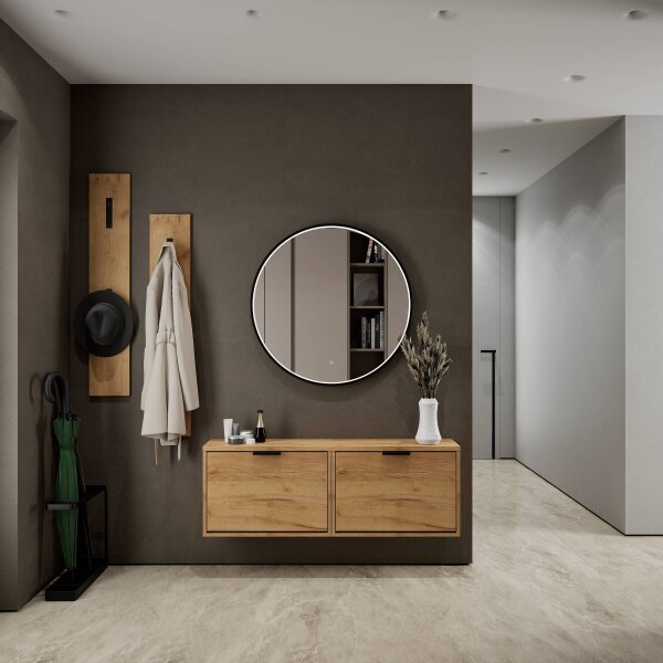 STIVIO Schuhschrank zweireihig mit LED Spiegel VELUNA 60, 80, 100 cm