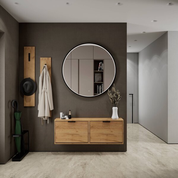 STIVIO Schuhschrank zweireihig mit LED Spiegel VELUNA 60, 80, 100 cm