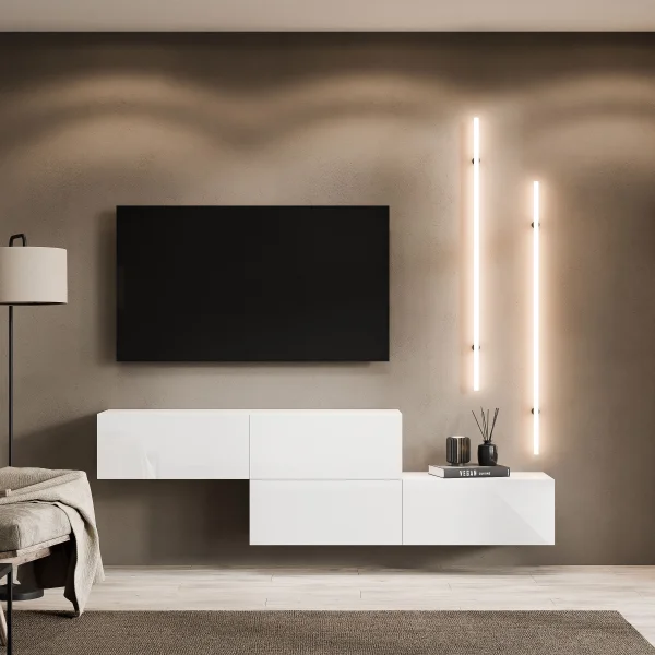 TV Stand WEST – Two-piece TV stand (2 x 140 cm), can be assembled in a staggered configuration