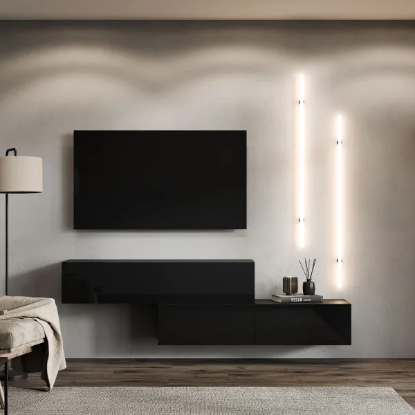 TV Stand WEST – Two-piece TV stand (2 x 140 cm), can be assembled in a staggered configuration