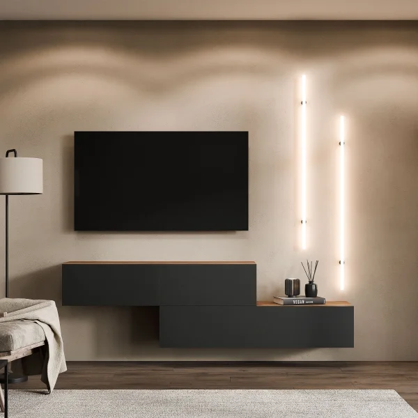 TV Stand WEST – Two-piece TV stand (2 x 140 cm), can be assembled in a staggered configuration