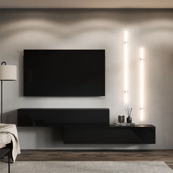 TV Stand WEST – Two-piece TV stand (2 x 160 cm), can be assembled in a staggered configuration