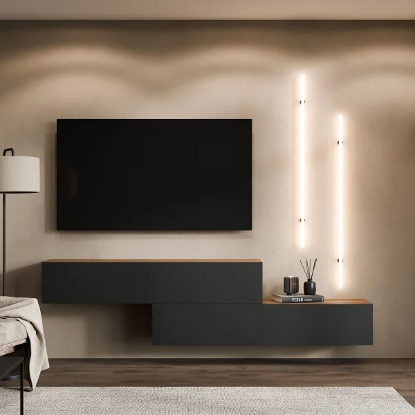 TV Stand WEST – Two-piece TV stand (2 x 160 cm), can be assembled in a staggered configuration