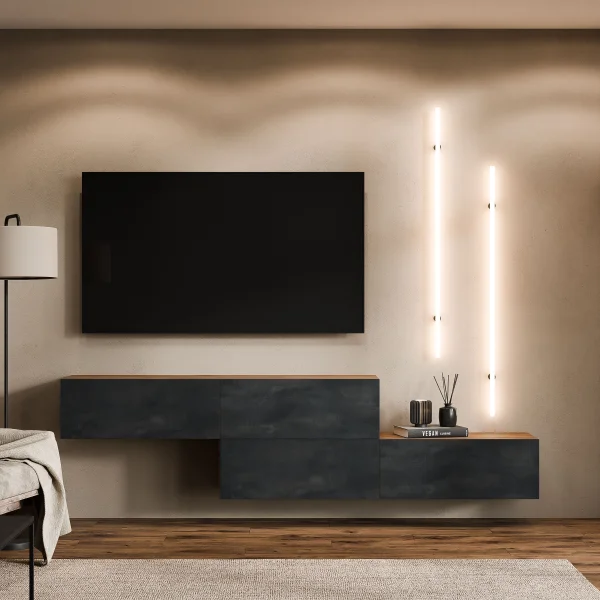 TV Stand WEST – Two-piece TV stand (2 x 160 cm), can be assembled in a staggered configuration
