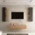 Conjunto de mueble para televisión de 160 cm con 2 armarios laterales (3 piezas)