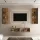 Conjunto de mueble para televisión de 160 cm con 2 armarios laterales (3 piezas)