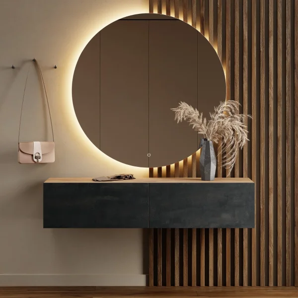 Set da ingresso: armadio guardaroba da 140 cm con specchio a LED Nova da 100 cm
