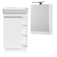 Set da bagno NYX con lavabo da 50 cm bianco opaco e...