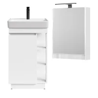Set da bagno NYX con lavabo da 50 cm bianco opaco,...