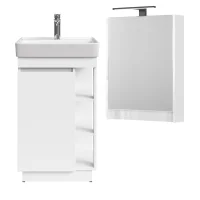 Set da bagno NYX con lavabo da 50 cm bianco opaco,...
