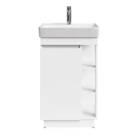 Set da bagno NYX con lavabo da 50 cm bianco opaco e...