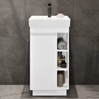 Set di mobili da bagno NXY con lavabo da 45 cm bianco...
