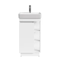 Set da bagno NYX con lavabo da 45 cm bianco opaco e...