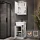 Ensemble de meubles de salle de bains Nyx : lavabo de 45 cm, blanc mat, avec armoire de toilette
