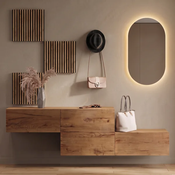 Wandpaneele AKUSTRA 50 x 50 cm Gold Eiche 3er Set