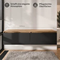 Mobile sottolavabo doppio ARISA 160, rovere dorato / nero