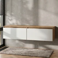 ARISA Doppelwaschtischunterschrank 160 cm Gold Eiche /...