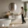 Mueble bajo para lavabo doble ARISA de 160 cm, roble dorado / blanco