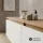 Mueble bajo para lavabo doble ARISA de 160 cm, roble dorado / blanco
