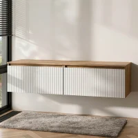 Meuble sous-vasque double ARISA 160 cm, chêne...