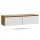Meuble sous-vasque double ARISA 160 cm, chêne doré / blanc strié