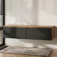 Mueble bajo para lavabo doble ARISA de 160 cm en roble...