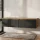 Meuble sous-vasque double ARISA 160 cm, chêne doré / noir strié