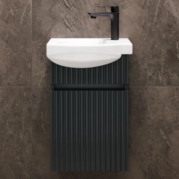 Waschtischunterschrank mit Waschbecken Wega 40 cm Anthrazit matt