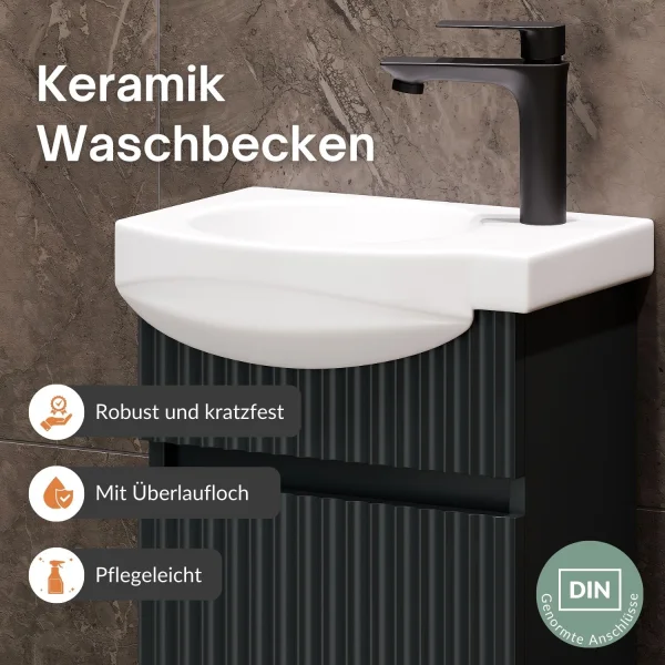Waschtischunterschrank mit Waschbecken Wega 40 cm Anthrazit matt