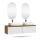 Mueble de lavabo doble ARISA de 160 cm con 2 espejos LED y 2 lavabos sobre encimera de cerámica