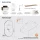 ARISA Double Vanity Unit, 160 cm, in White Ribbed, with 2 LED Mirrors and 2 Black Ceramic Countertop Sinks, 60 cm
