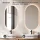 ARISA Double Vanity Unit, 160 cm, in White Ribbed, with 2 LED Mirrors and 2 White Ceramic Countertop Sinks, 55 cm