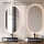 ARISA Double Vanity Unit, 160 cm, in White Ribbed, with 2 LED Mirrors and 2 Black Ceramic Countertop Sinks, 55 cm