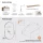 ARISA Double Vanity Unit, 160 cm, in White Ribbed, with 2 LED Mirrors and 2 White Ceramic Countertop Sinks (42 cm)